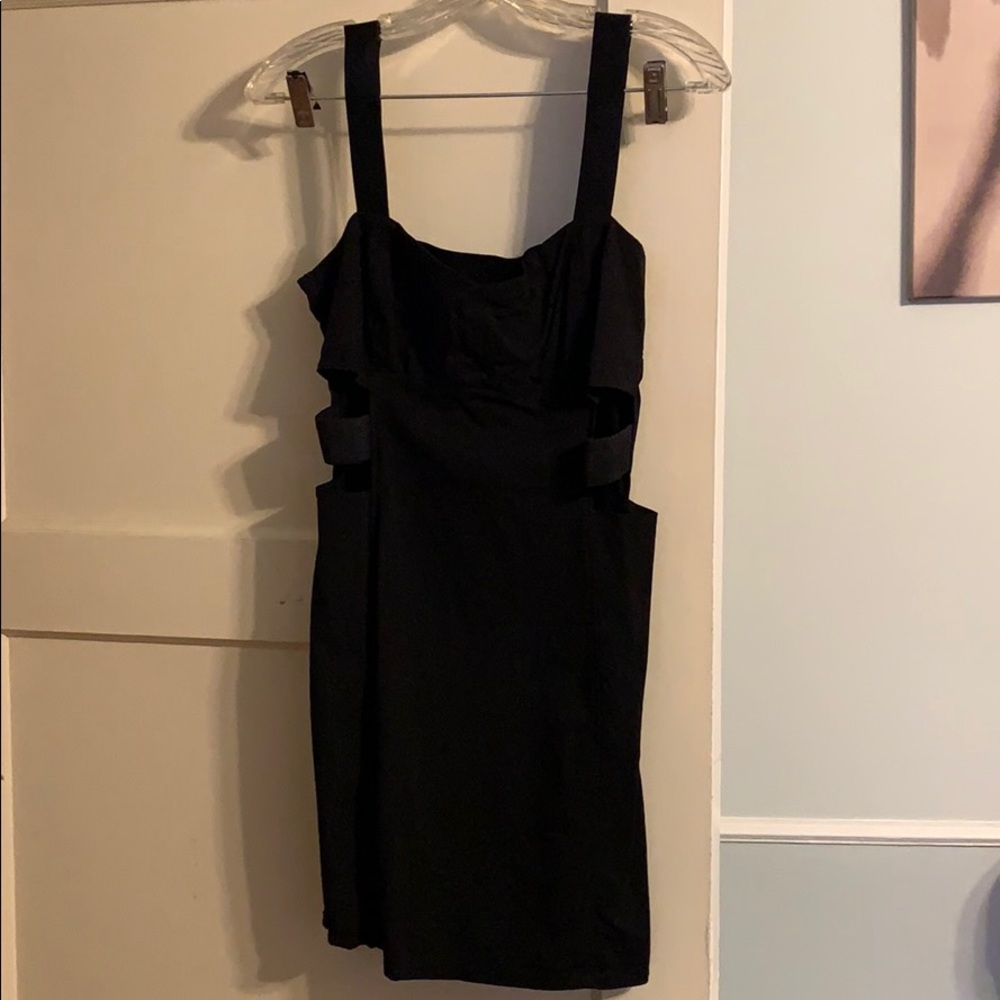 Black dress with back and side cutouts